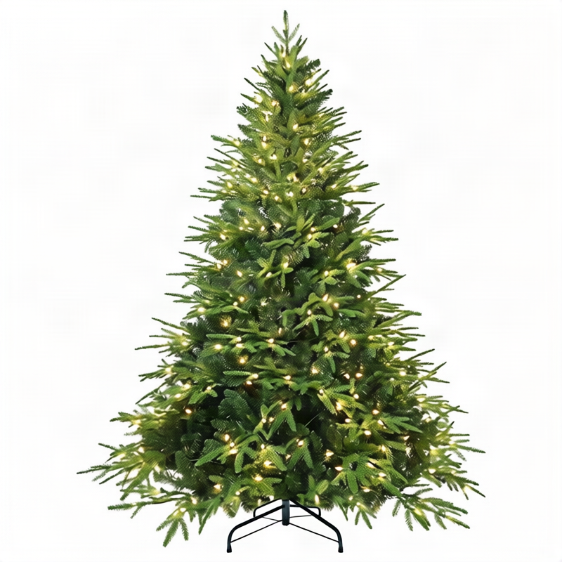 Artificial Christmas Tree with Warm White LED Lights | Pre Lit Xmas Fir in Several Heights | Realistic Festive Branches