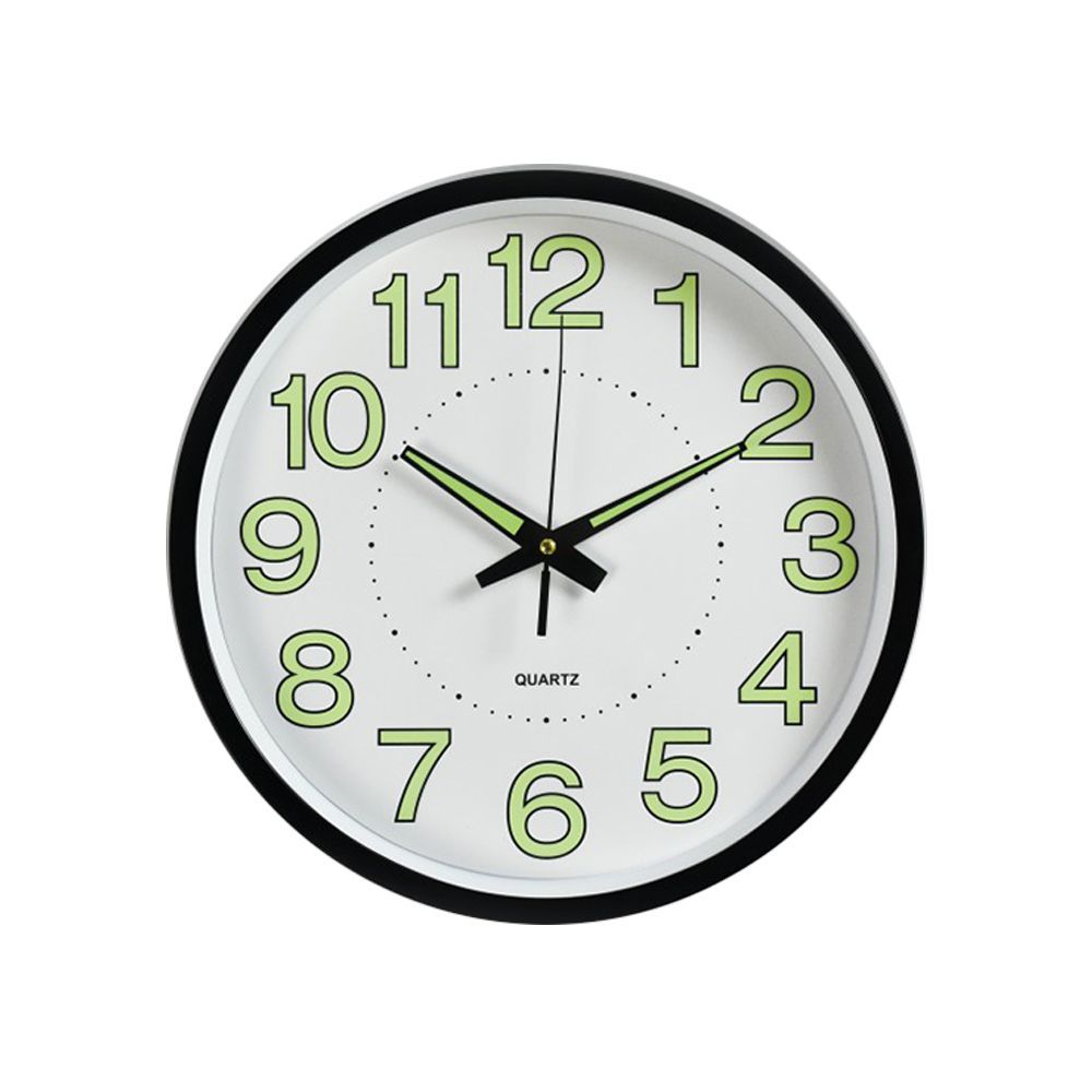 Quartz Wall Clock with Glow in the Dark Numerals | Silent Hands for Bedroom, Office and Hallway | 4 Colors