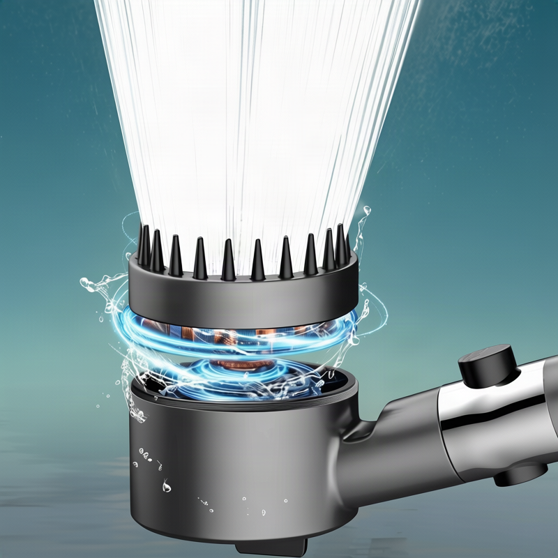 Multifunction Shower Head with Four Spray Modes | Built-In Filter and Water Saving Bubble Jet | 12 Setups