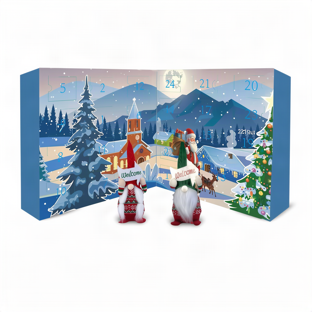 Advent Calendar with 24 Plush Christmas Gnomes | Daily Xmas Countdown for Kids | Festive Holiday Decoration in Five Designs