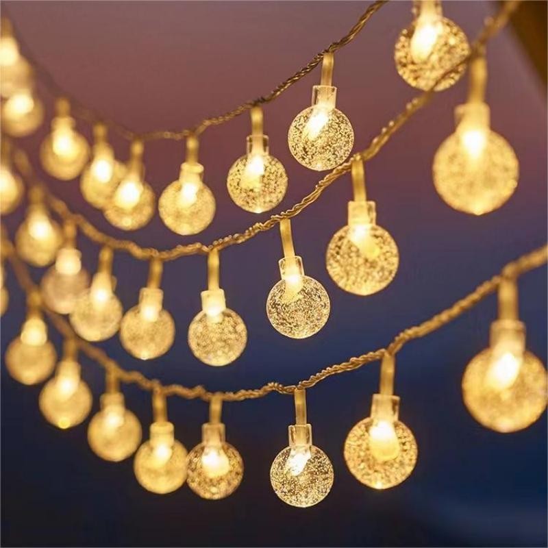 Battery Operated Christmas Lights from 1 to 3 m | LED Xmas Fairy String with Button Cell | Warm White or Multicolour Bubbles