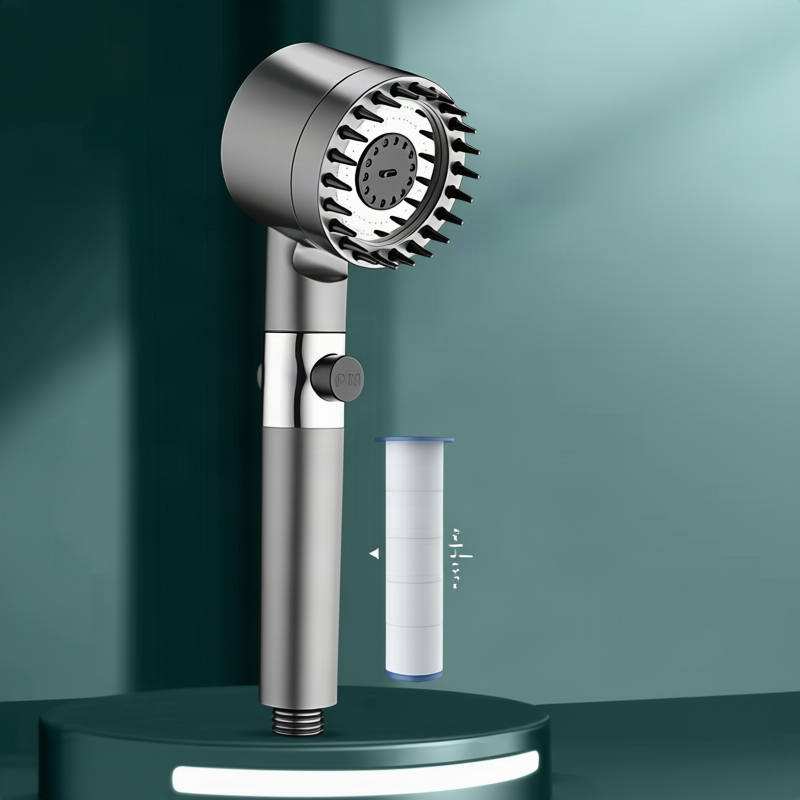 Multifunction Shower Head with Four Spray Modes | Built-In Filter and Water Saving Bubble Jet | 12 Setups