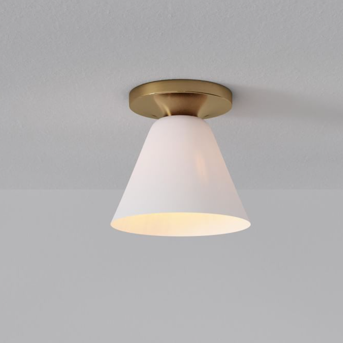 Glass Cone Flush Mount Ceiling Light