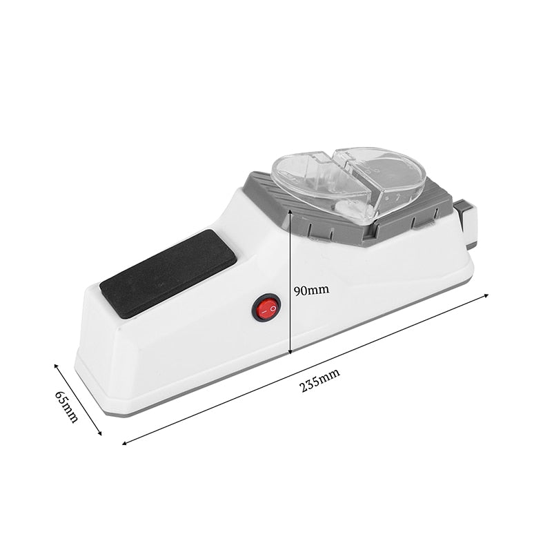 Electric Knife Sharpener with Two Slots and Whetstone Pad | USB Rechargeable for Knives and Scissors | 5-Second Edge