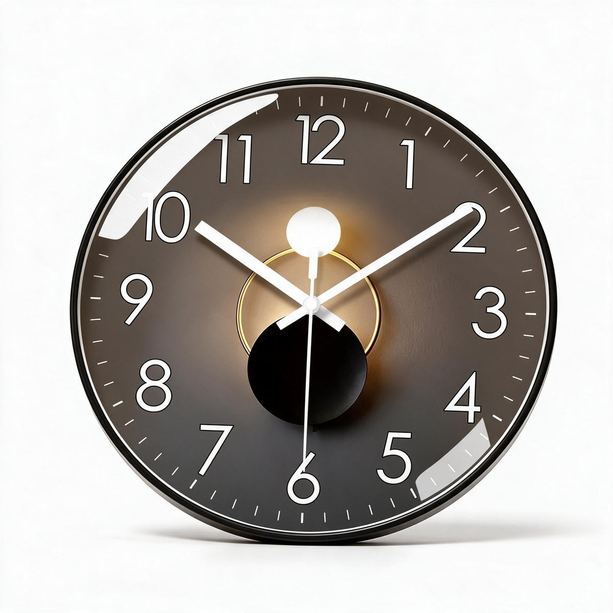 Silent Wall Clock with Quartz Movement for Living Room | Eight Dial Designs in Two Round Sizes | Glass Front