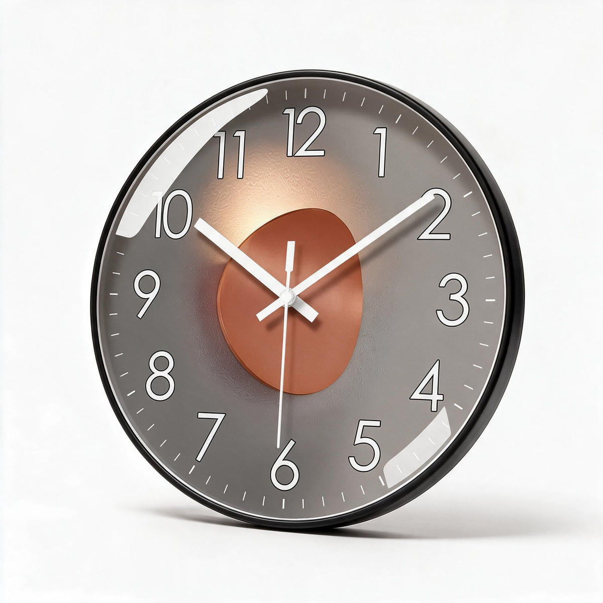 Silent Wall Clock with Quartz Movement for Living Room | Eight Dial Designs in Two Round Sizes | Glass Front