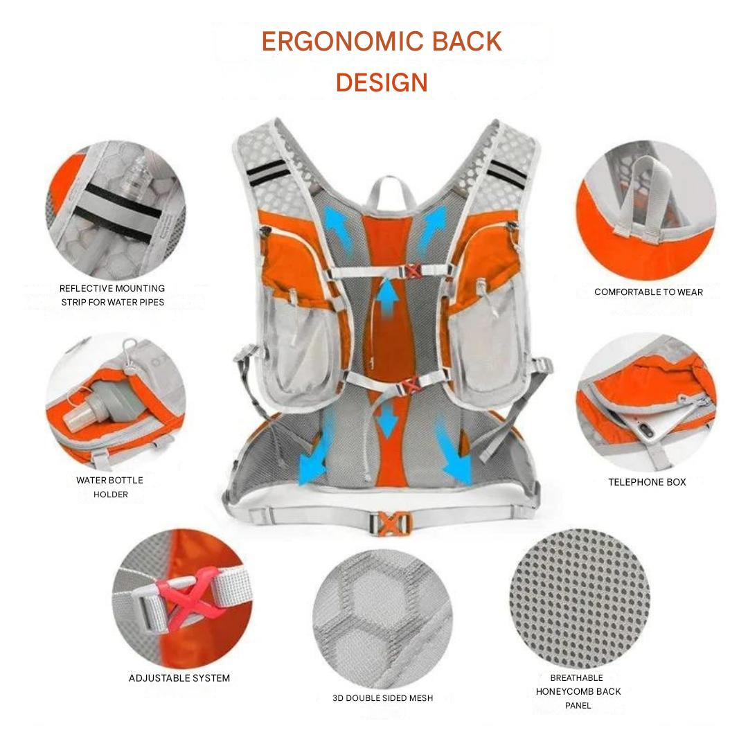 Hydration Travel Backpack with 2L Water Bladder | Lightweight 590g Pack for Hiking and Cycling | 7 Colors