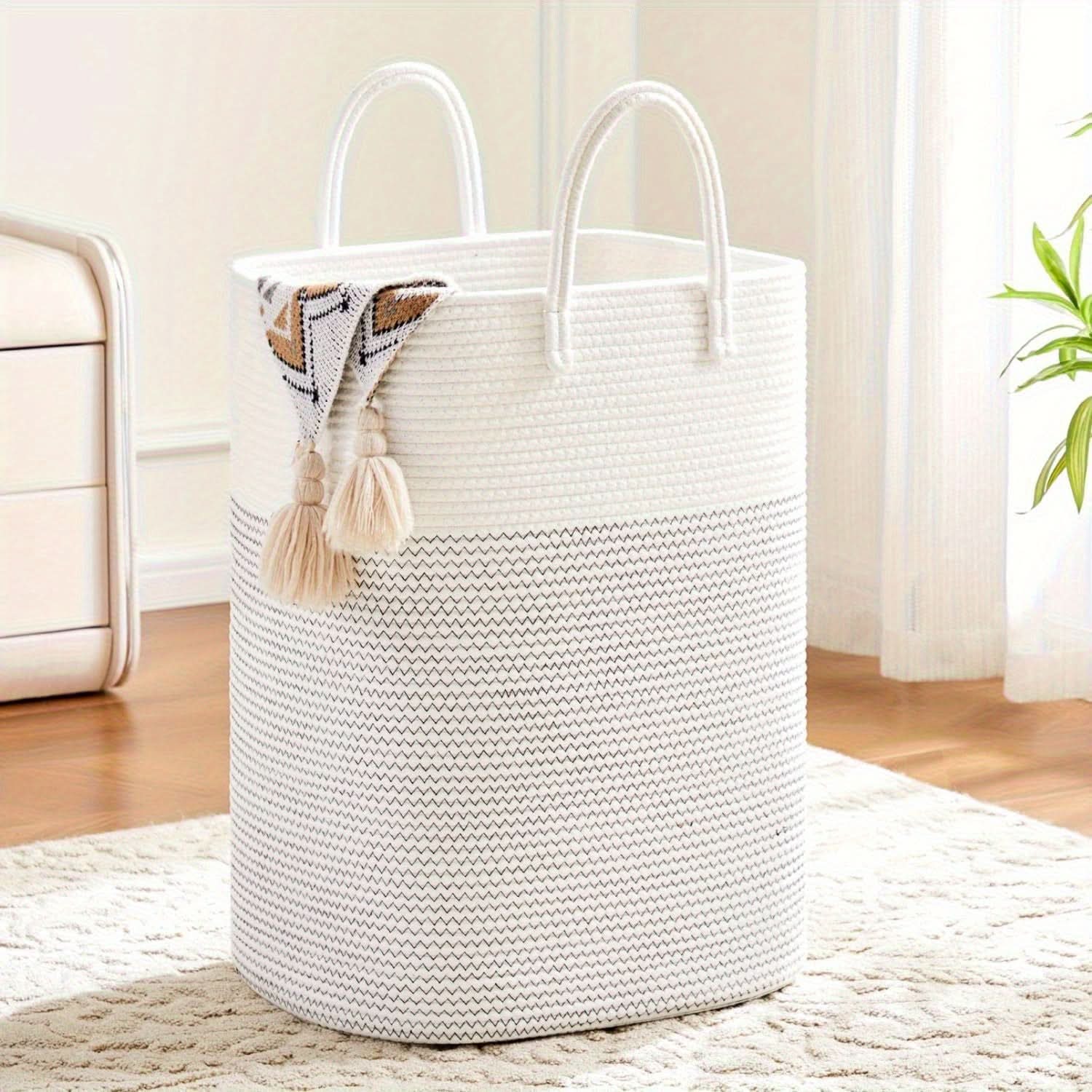 Large Woven Cotton Laundry Hamper
