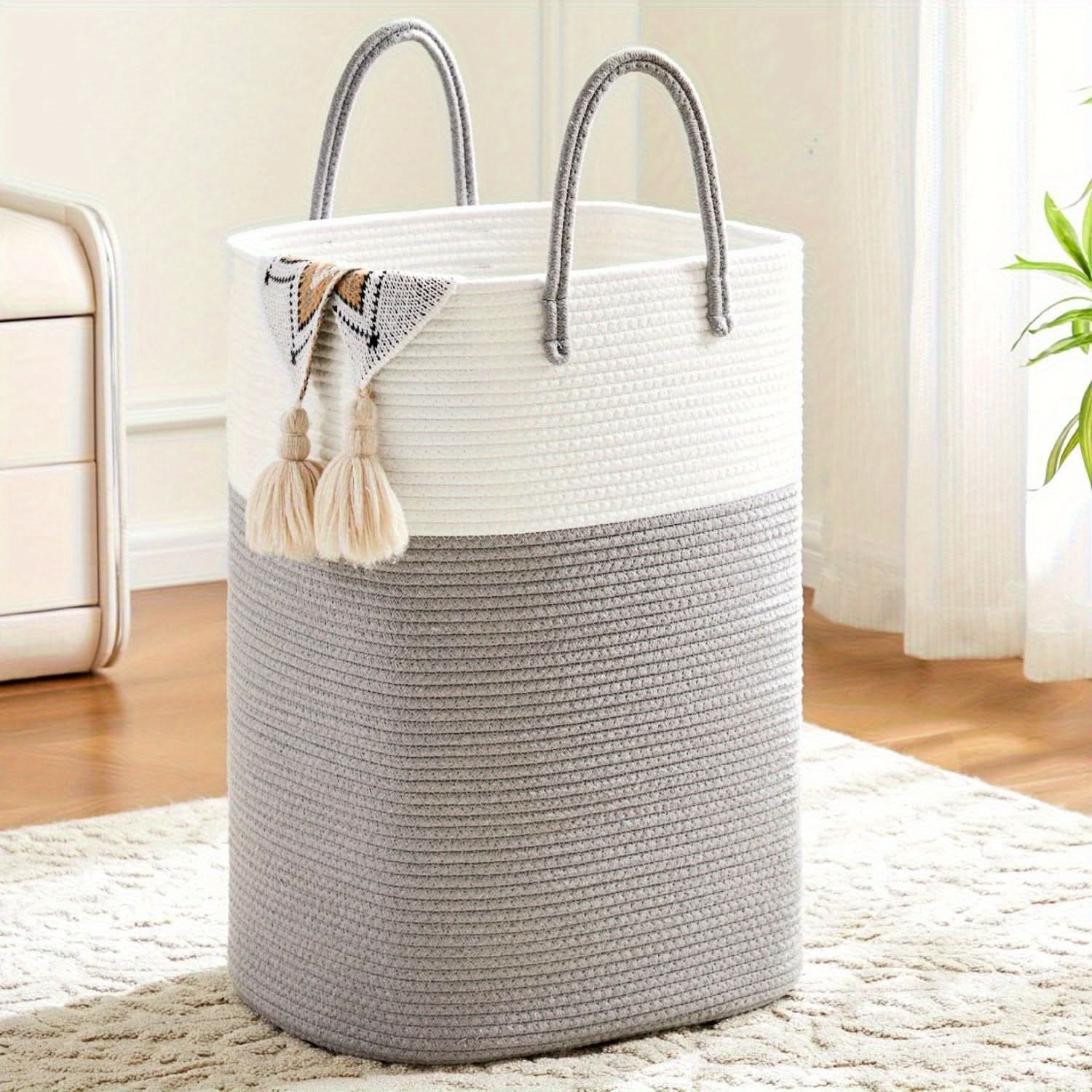 Large Woven Cotton Laundry Hamper