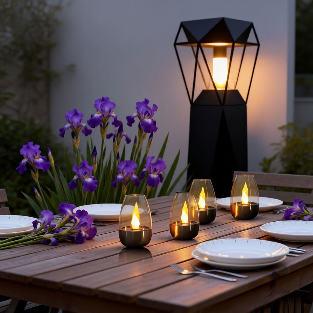 Solar LED Stainless Steel Candle Light | Simulated Flame, IP44 Rated | Weatherproof Ambiance for Garden & Patio