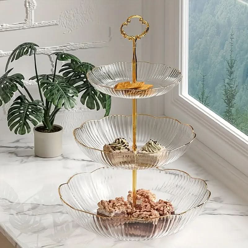 3 Tier Fruit Bowl Organizer Metal Stand