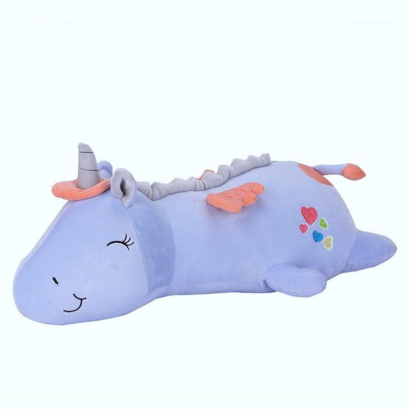 Glowing Unicorn Plush Toy, 60 cm, with a Color Changing LED Inside | Doubles as a Night Light or Pillow | Pink, Blue or White