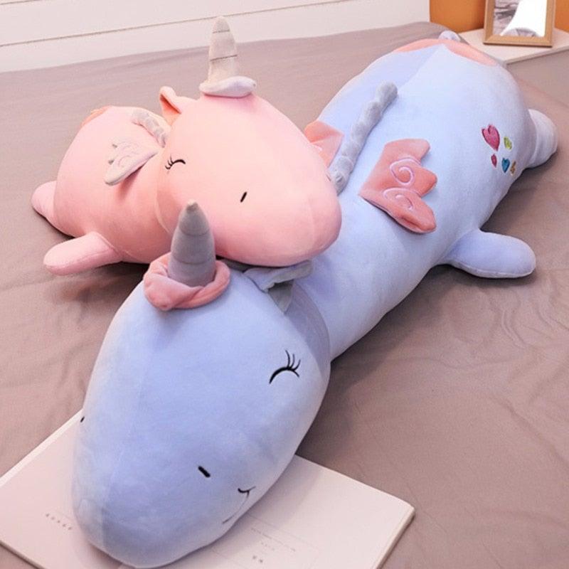 Glowing Unicorn Plush Toy, 60 cm, with a Color Changing LED Inside | Doubles as a Night Light or Pillow | Pink, Blue or White