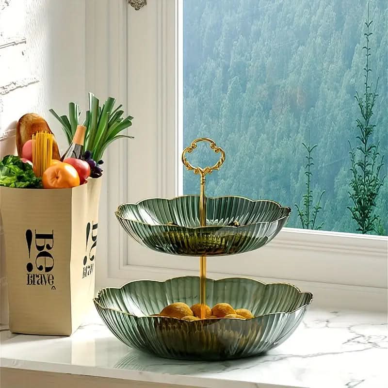 3 Tier Fruit Bowl Organizer Metal Stand