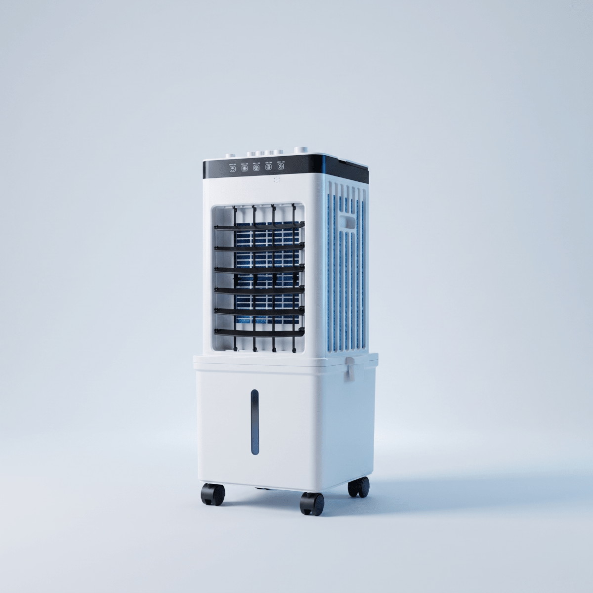 3-in-1 Mobile Air Cooler with Ice-Compatible Tank | No Exhaust Hose, Wheeled Base | Cools, Humidifies &amp; Purifies Any Room