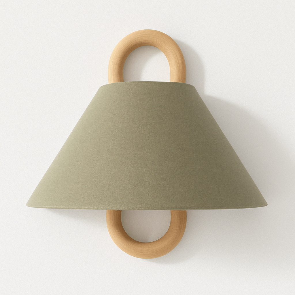 Wooden Wall Lamp Fabric Shade