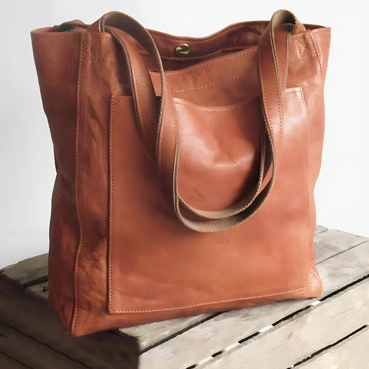 Vegan Leather Tote Bag with Durable Zip Closure | Soft Suede-Feel Lining and Roomy Interior | Three Colors