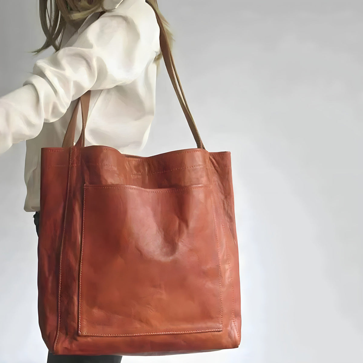 Vegan Leather Tote Bag with Durable Zip Closure | Soft Suede-Feel Lining and Roomy Interior | Three Colors