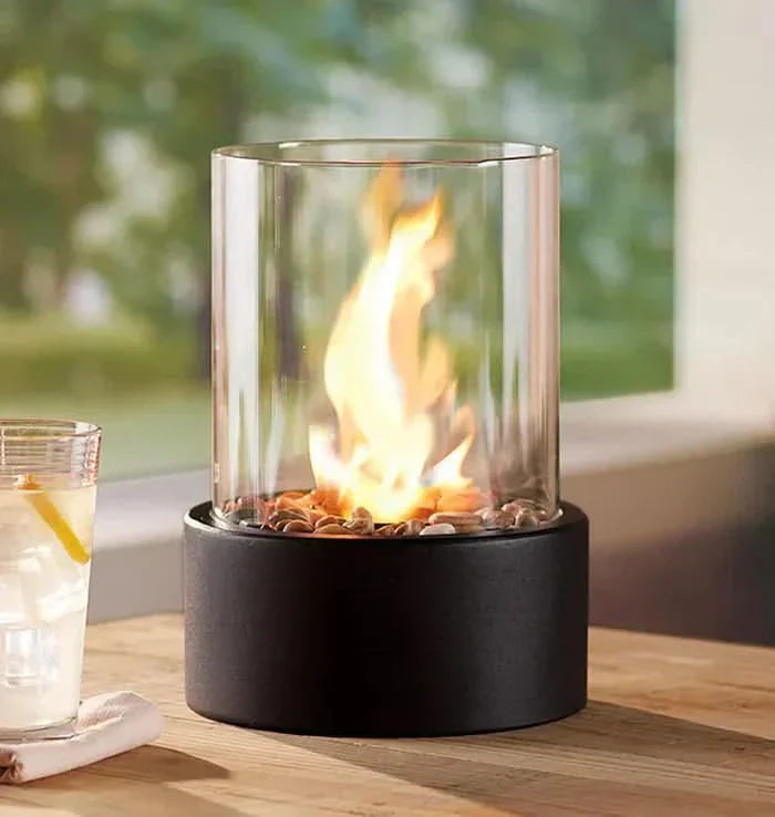 Tabletop Lantern with Flickering Flame Light