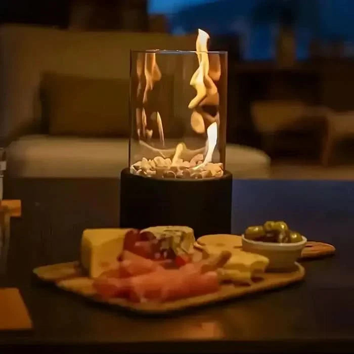 Tabletop Lantern with Flickering Flame Light