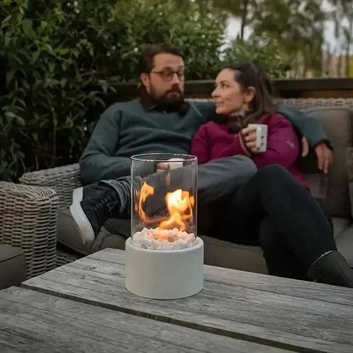 Tabletop Lantern with Flickering Flame Light