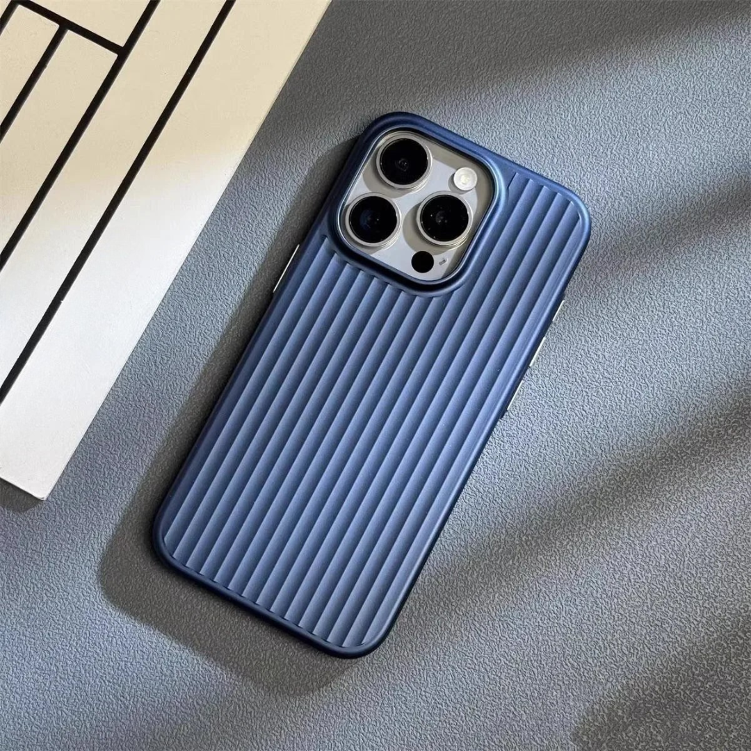 Slim Ribbed Phone Case for iPhone 13 to 16 Pro Max | Matte Shockproof Shell with Raised Camera Rim | 5 Colors