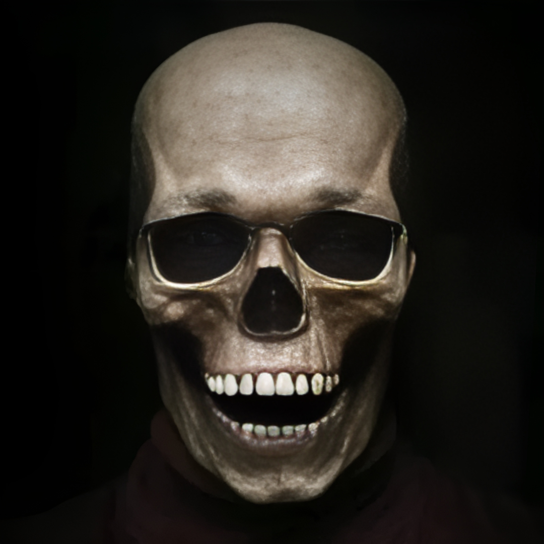 Full-Head Skull Mask with a Jaw That Moves When You Speak | Breathable Latex | Halloween Party Accessories