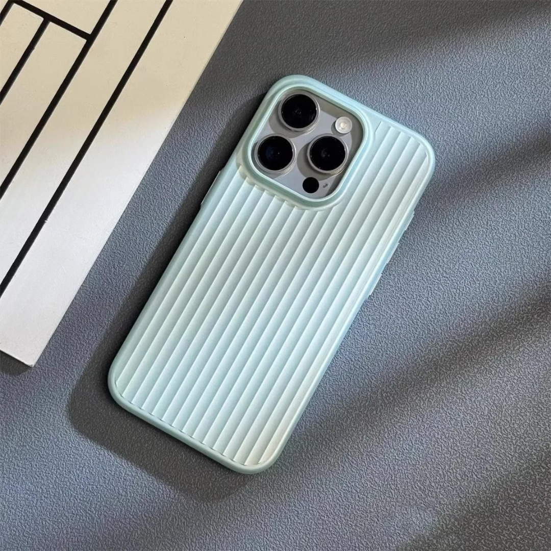 Slim Ribbed Phone Case for iPhone 13 to 16 Pro Max | Matte Shockproof Shell with Raised Camera Rim | 5 Colors