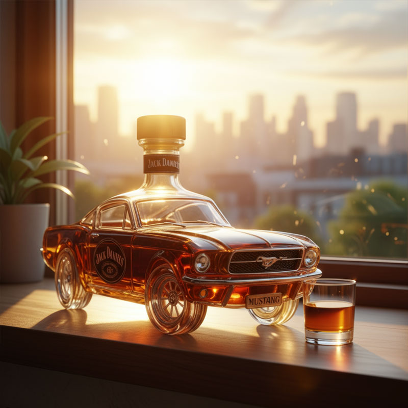 Car Shaped Whiskey Decanter Glass Bottle