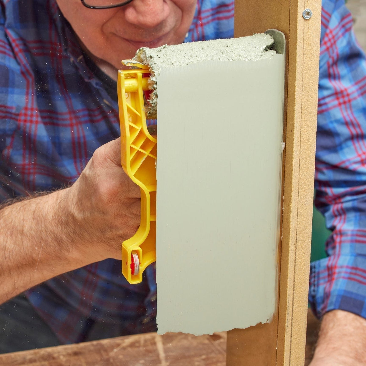 Edge Painting Tool with Guide Wheels for Clean Lines Along Ceilings and Trim | Includes 3 Paint Roller Refills