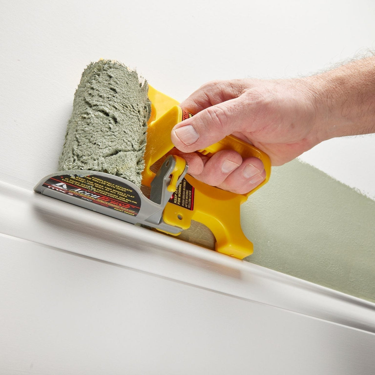 Edge Painting Tool with Guide Wheels for Clean Lines Along Ceilings and Trim | Includes 3 Paint Roller Refills