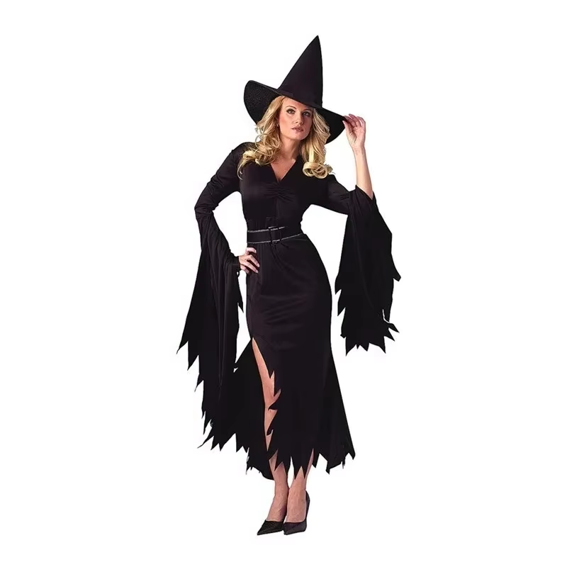 Witch costume style 4 with hat, garment and belt
