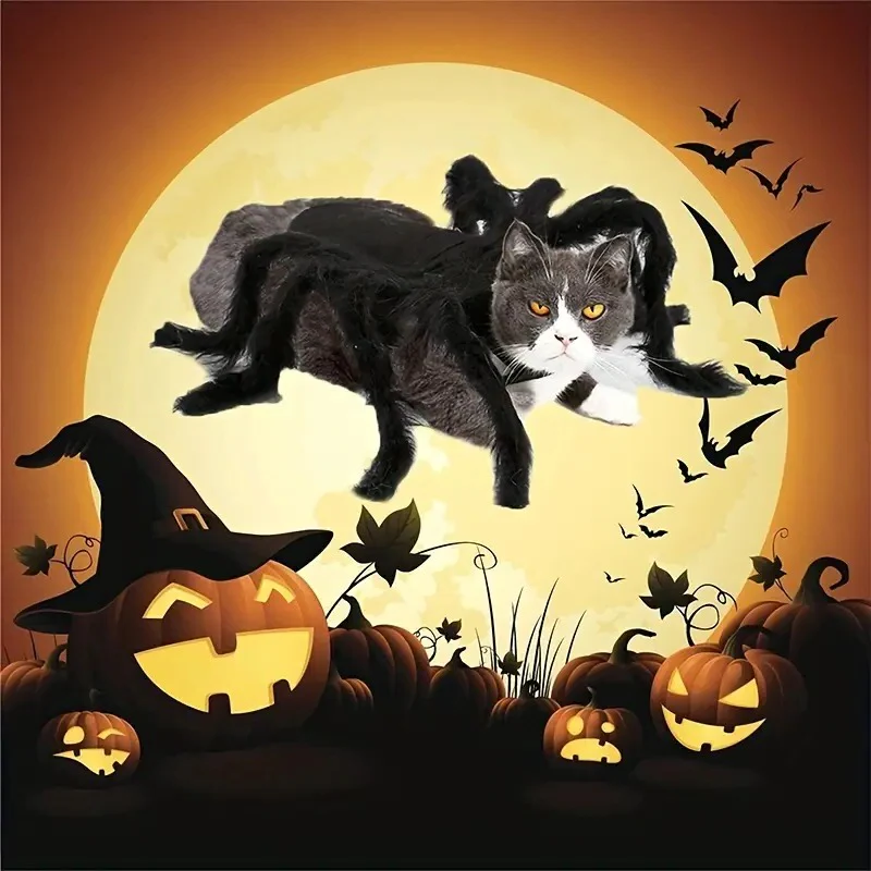 Spider costume for pets showing the attached legs