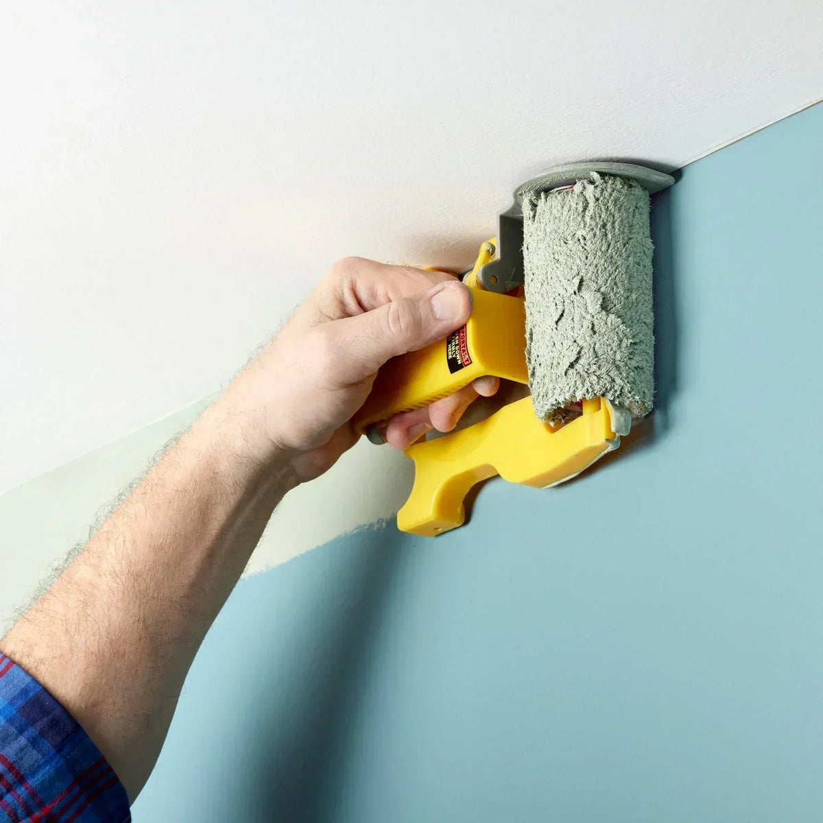 Edge Painting Tool with Guide Wheels for Clean Lines Along Ceilings and Trim | Includes 3 Paint Roller Refills