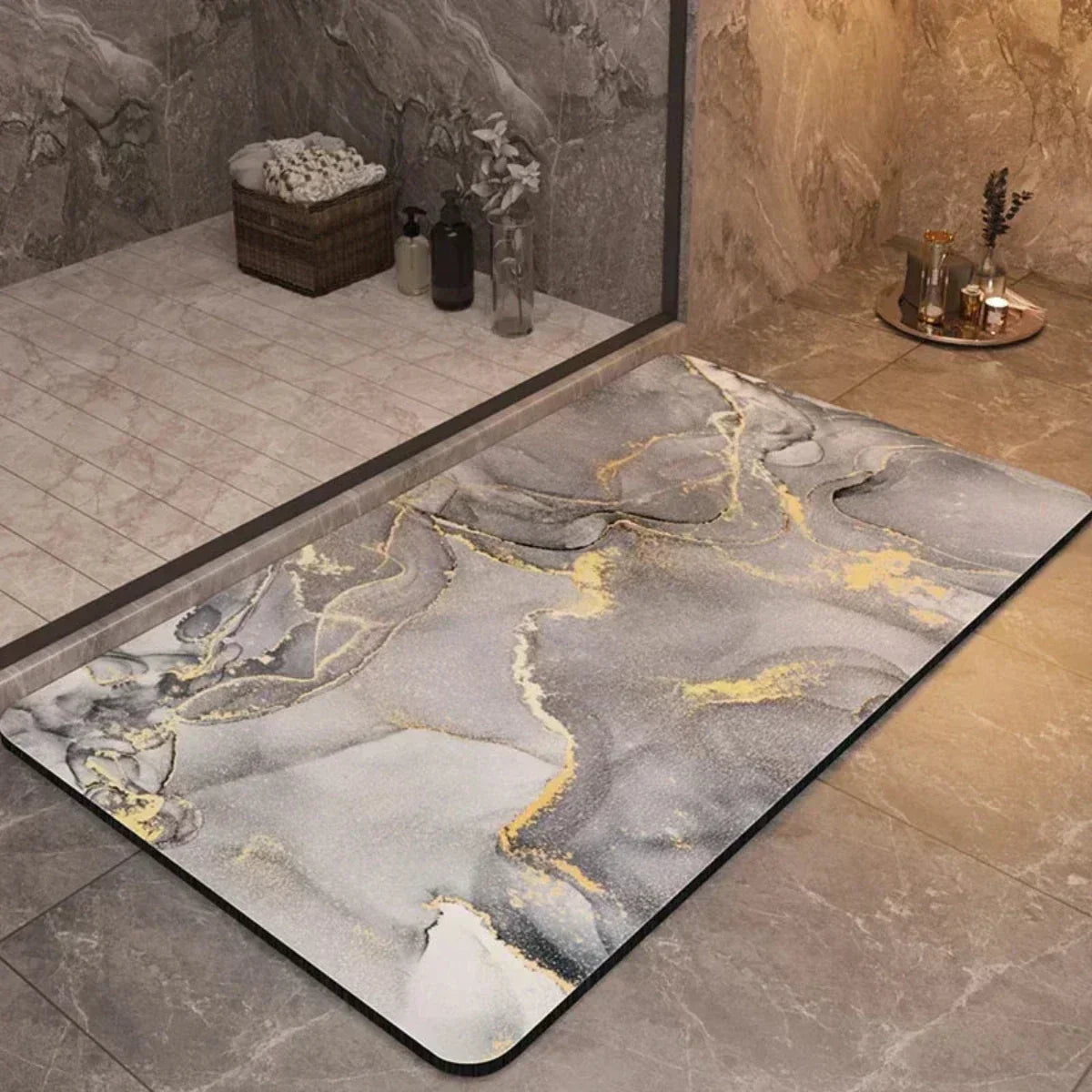 Non Slip Bath Mat with an Ultra Absorbent Top Layer | Dries Again Fast After Every Shower | Two Sizes, Ten Colors