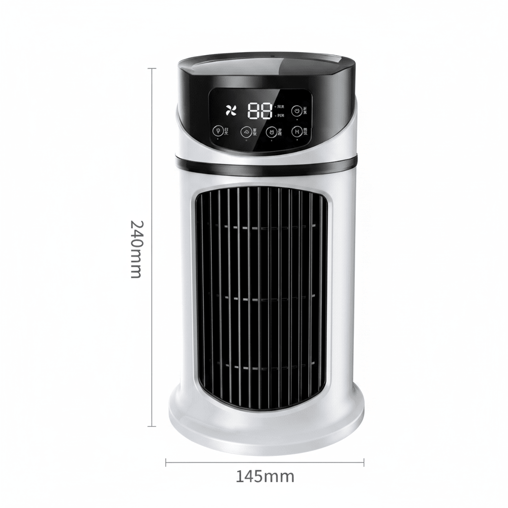 Portable Evaporative Air Cooler with Fan &amp; Humidifier | USB Powered, 300ml Tank | Compact Desk Cooling