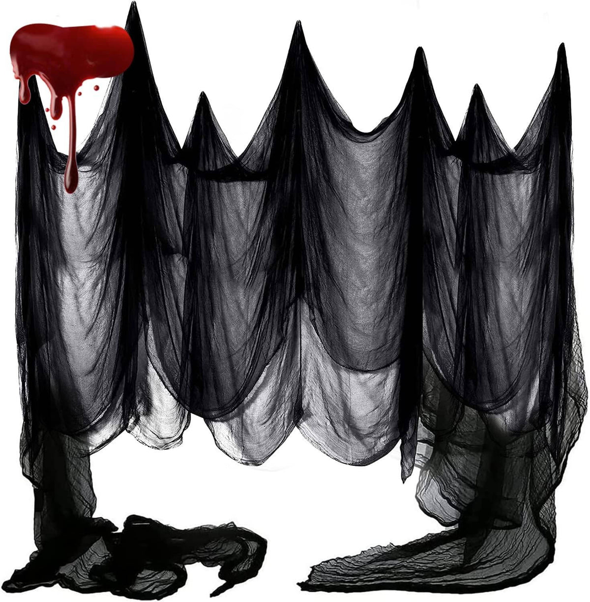 Roll of lightweight tattered Halloween decorating cloth