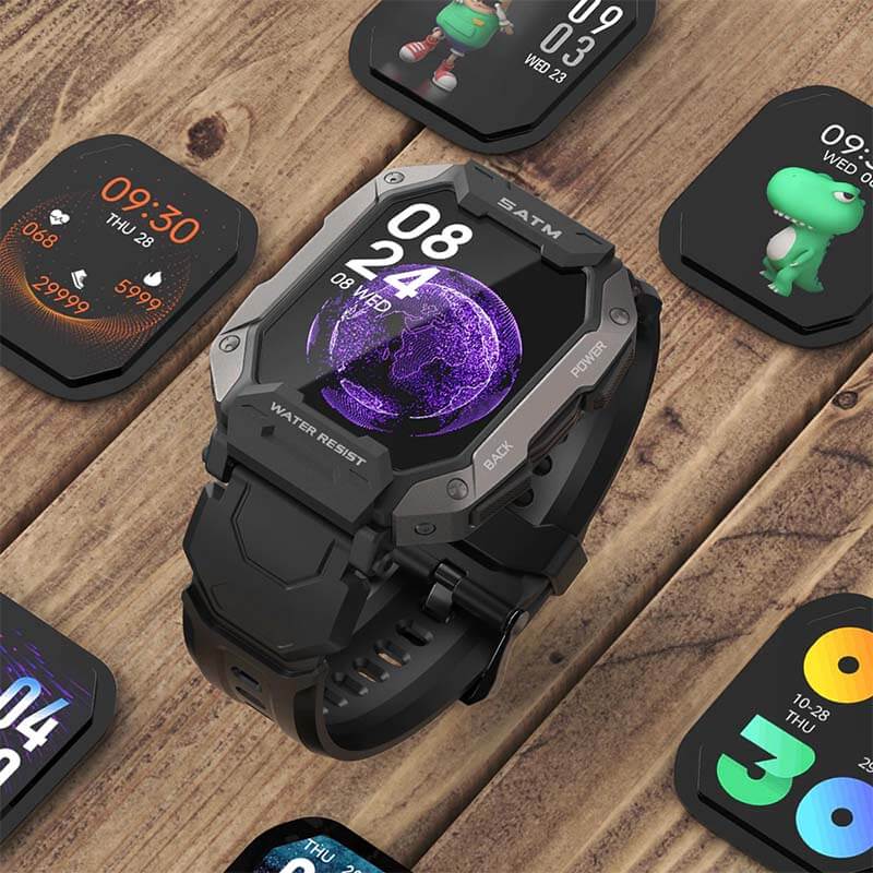 Heavy-Duty Smart Watch with an AMOLED Screen | 15 Days of Use and 50 on Standby | Glove-Friendly Buttons, 4 Colors