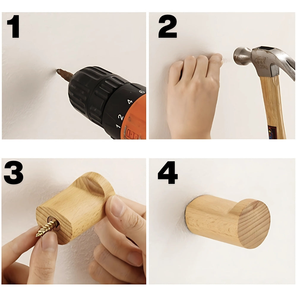 Beech Wood Wall Mounted Hook