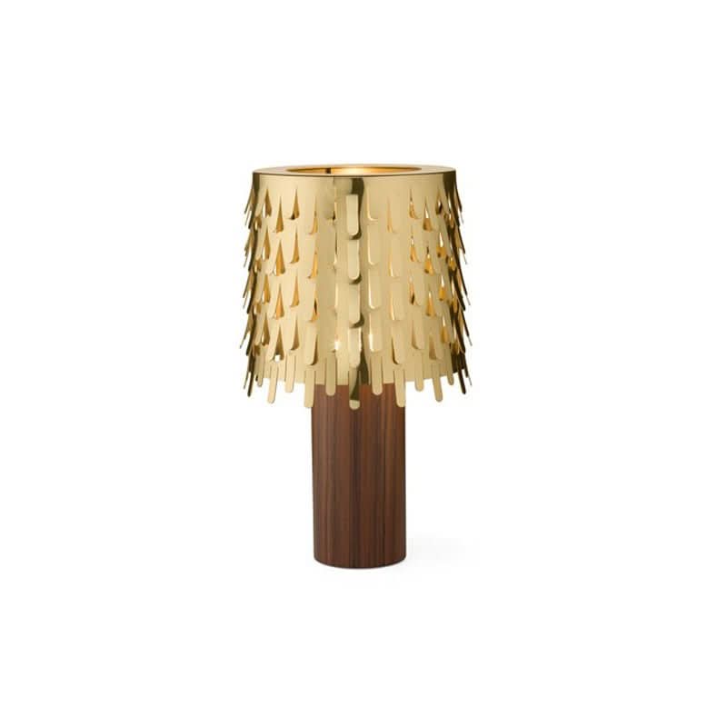 Brass Table Lamp Leaf Shade