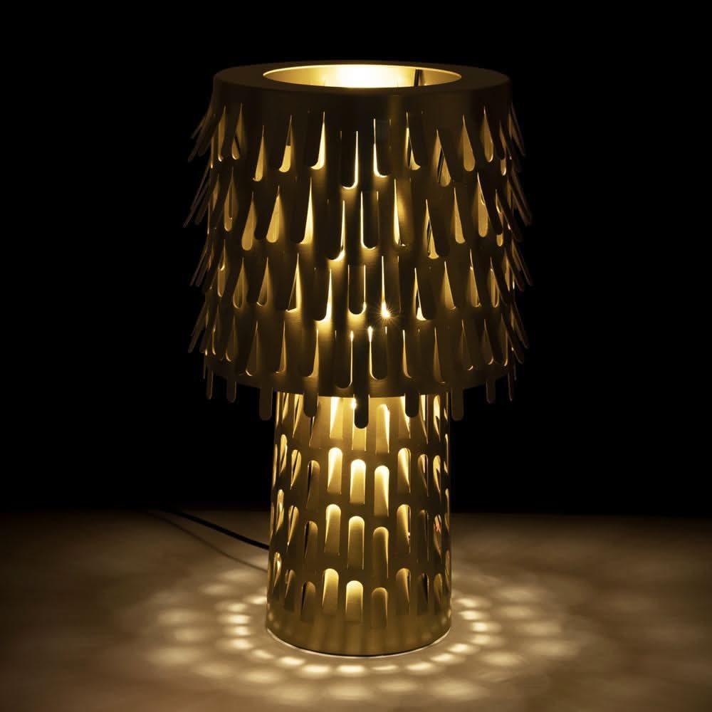 Brass Table Lamp Leaf Shade