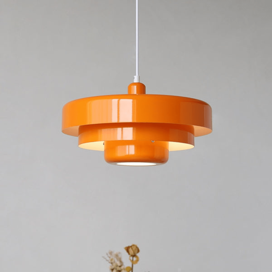 TRILORA - Elegant three-level pendant light in macaron colors - Orange