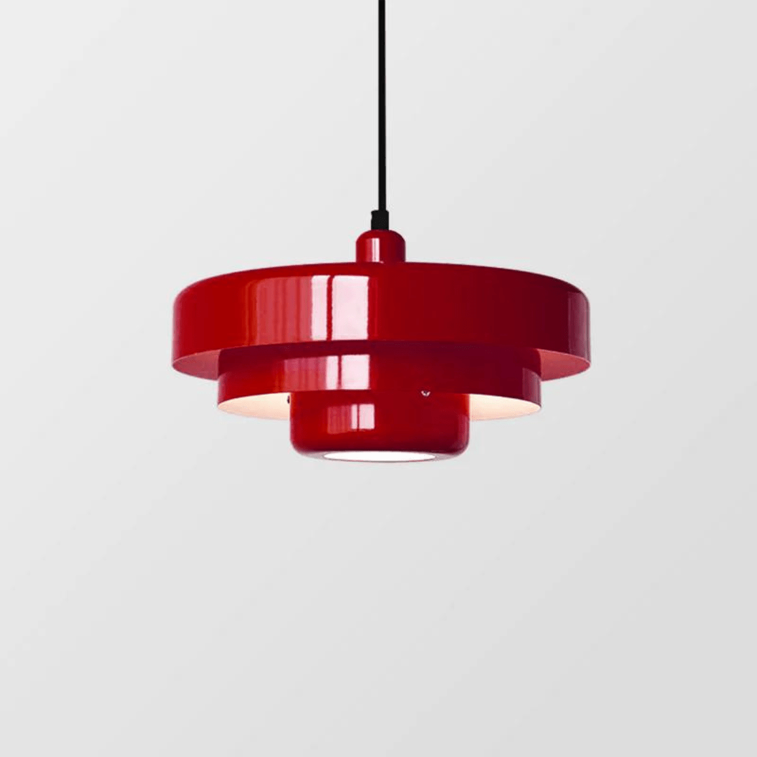 TRILORA - Elegant three-level pendant light in macaron colors - Red