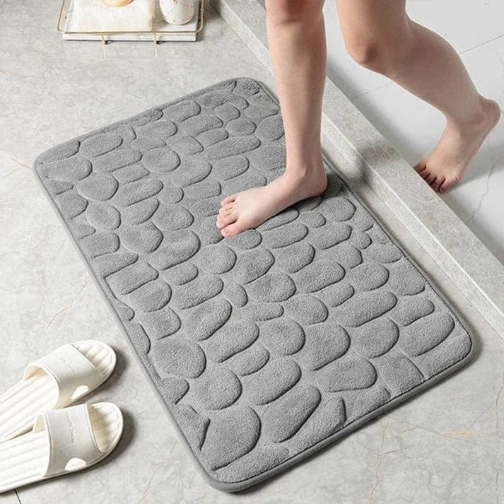 Memory Foam Bath Mat with a Pebble Texture | Non Slip Backing for the Bathroom or Living Room | Machine Washable, Two Sizes