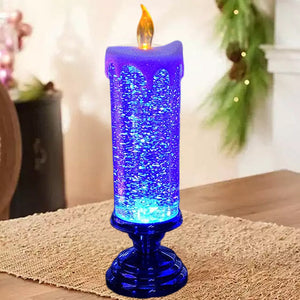 LED Flame Christmas Lights with Swirling Glitter | Four Colours of Festive Indoor Lighting | Water-Filled Safe Glow