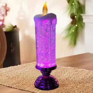 LED Flame Christmas Lights with Swirling Glitter | Four Colours of Festive Indoor Lighting | Water-Filled Safe Glow