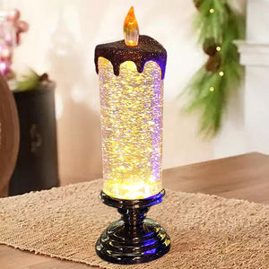 LED Flame Christmas Lights with Swirling Glitter | Four Colours of Festive Indoor Lighting | Water-Filled Safe Glow
