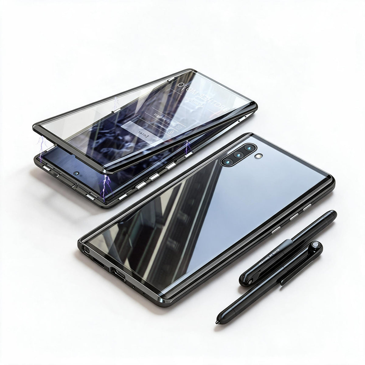 Magnetic Phone Case for Samsung Galaxy and Note Models | Double-Sided Tempered Glass with Metal Bumper Frame
