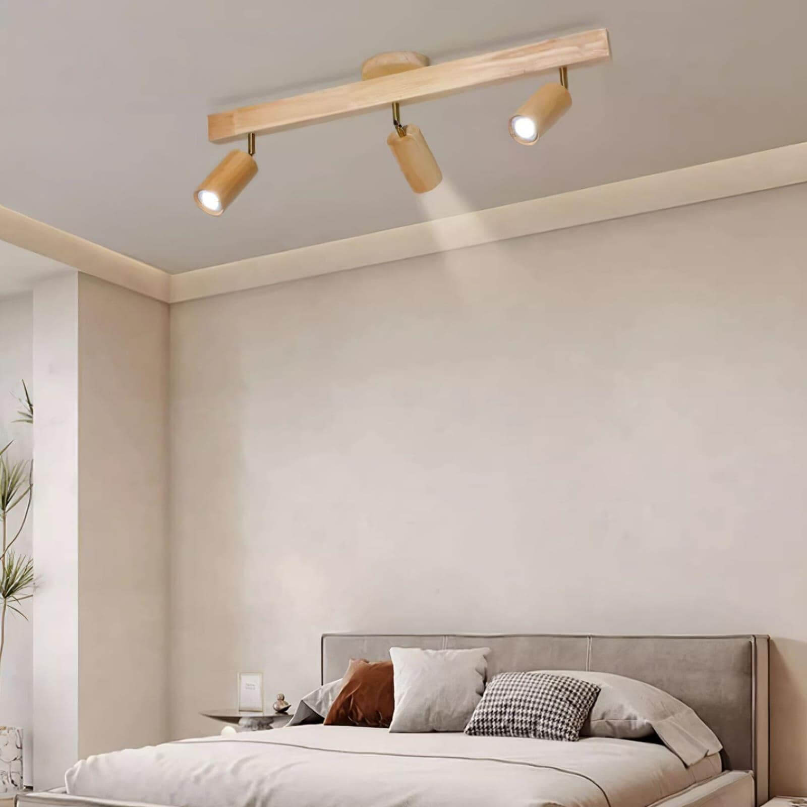 Wood Track Lighting Adjustable Spotlights