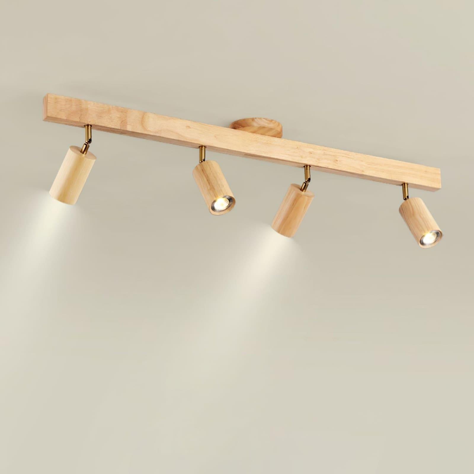 Wood Track Lighting Adjustable Spotlights